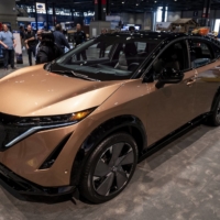 Nissan has been forced to push back the launch of its new all-electric crossover, the Ariya, due to the shortage of chips. | BLOOMBERG