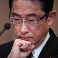 Fumio Kishida attends a debate at the Japan Press Club in Tokyo in September 2020 ahead of the last Liberal Democratic Party presidential election. | AFP-JIJI / VIA BLOOMBERG