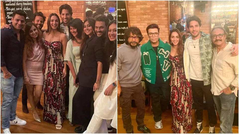 Kiara Advani, Sidharth Malhotra and Karan Johar with Shershaah team.(Instagram/@sidmalhotra_nation)