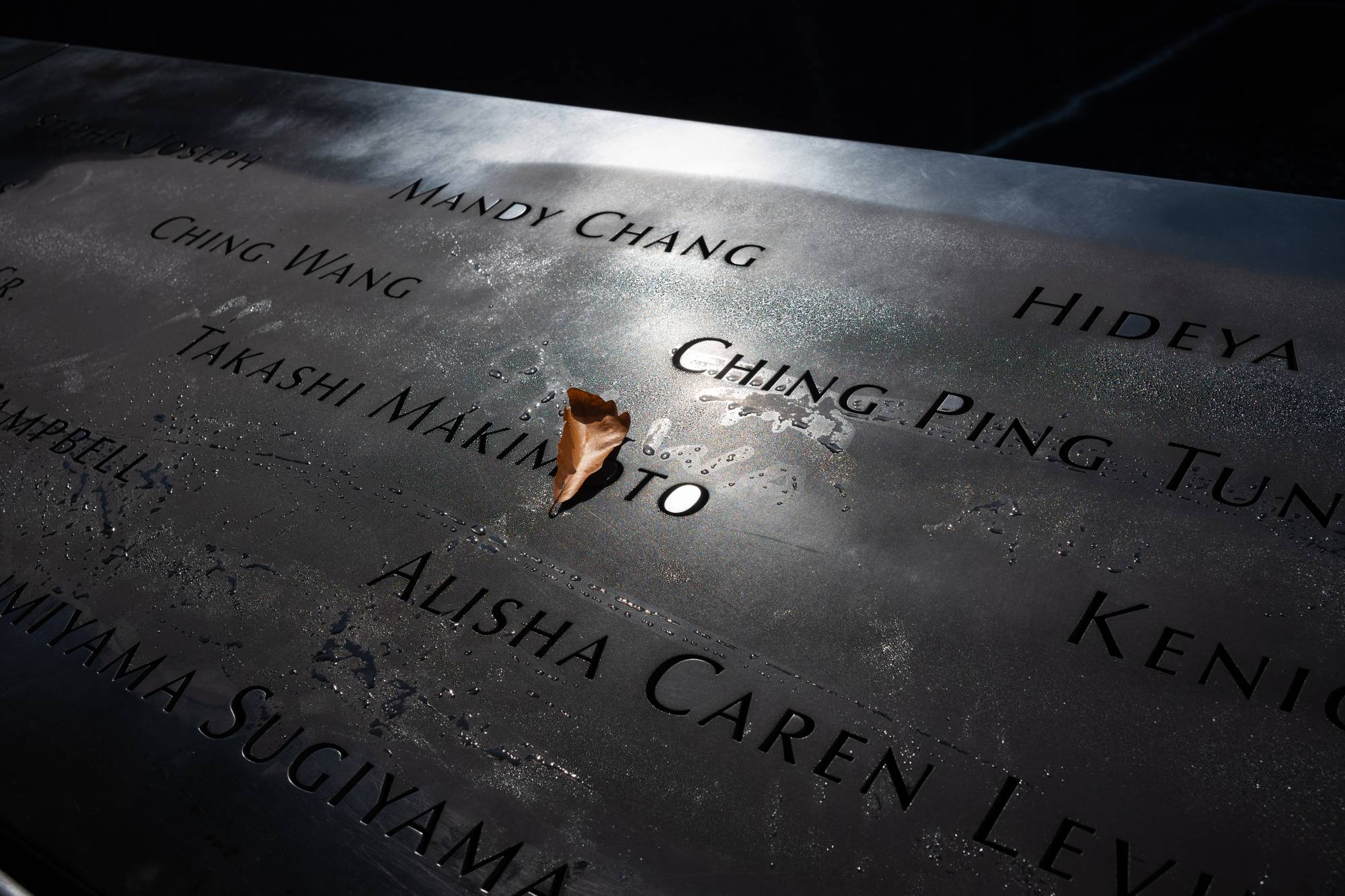 Names of the dead at the 9/11 Memorial & Museum in New York on Aug. 12 | TODD HEISLER / THE NEW YORK TIMES