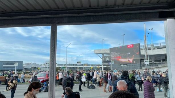 People outside the airport