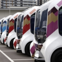 Toyota Motor Corp. e-Palette vehicles at the Olympic and Paralympic Village | BLOOMBERG