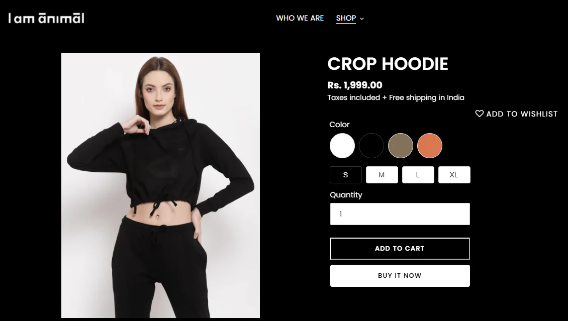 Sunny Leone's black crop hoodie from I Am Animal(iamanimal.com)