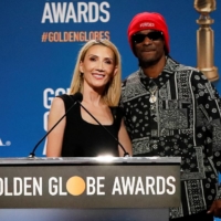 Hollywood Foreign Press Association (HFPA) President Helen Hoehne and rapper Snoop Dogg speak at the 79th Annual Golden Globe Awards nominations announcement on Monday. | REUTERS