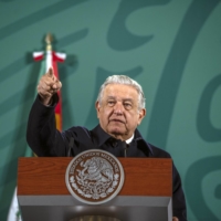 Mexican President Andres Manuel Lopez Obrador takes a question during a news conference at the National Palace in Mexico City on Dec. 21.  | BLOOMBERG