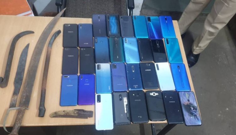 Five arrested with five stolen bikes, 30 mobile phones