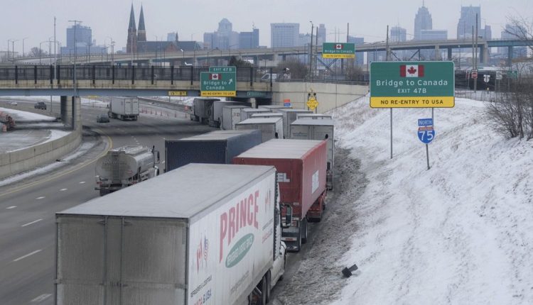 Stellantis production hampered by lingering bridge blockade between U.S. and Canada; trucker protest threatens auto industry's 'fragile supply chains'