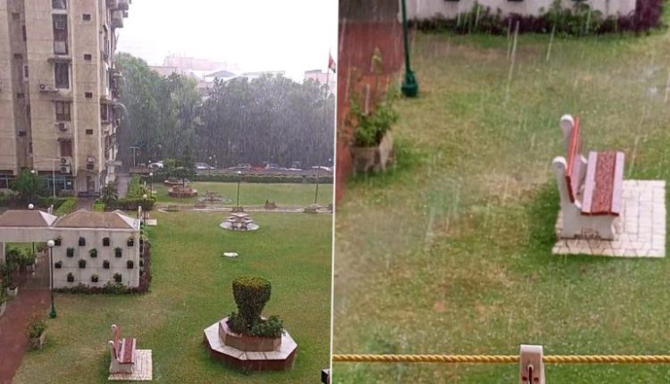 Delhi Rains: Hailstorm Brings Cheer Amid Intense Heatwave; Netizens Share Videos of Rainfall From NCR