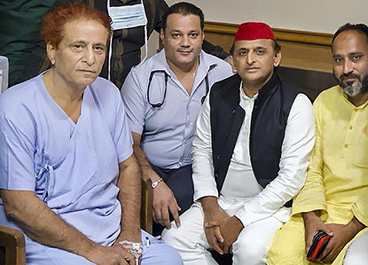 Samajwadi Party President Akhilesh Yadav visits party MLA Azam Khan at the Sir Ganga Ram Hospital in New Delhi in June 2022. 