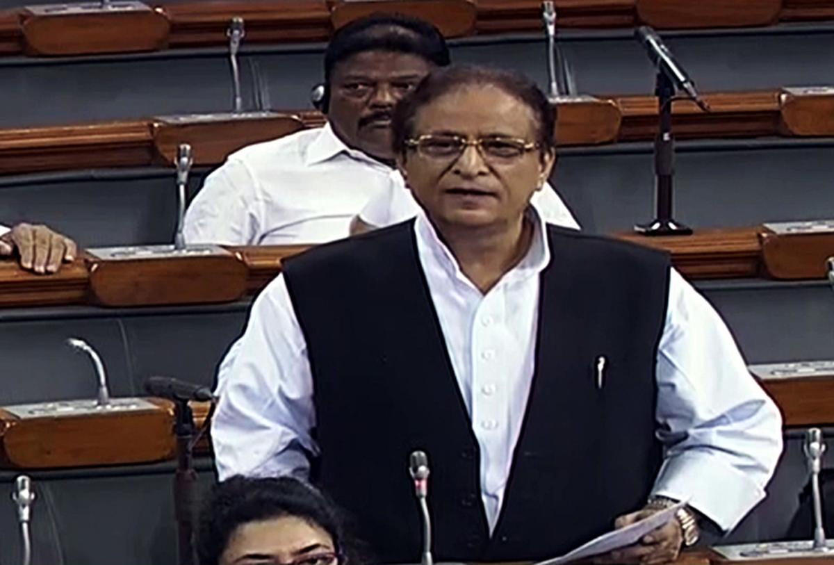 Samajwadi Party member Azam Khan apologises in the Lok Sabha for his objectionable remarks against BJP member Rama Devi in New Delhi on July 29, 2019.