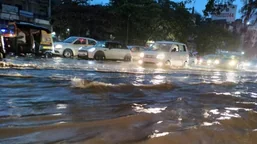 A two-hour intense rainfall in Pune city on Sunday evening left several areas waterlogged, huge traffic jams, power supply disruptions and flooded parking lots, disturbing the normal life of residents. (HT)