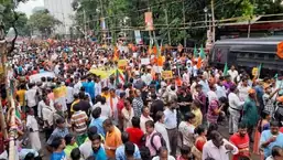 BJP's Bengal unit tweeted photos of the protest march saying Bengal had risen against Trinamool corruption.