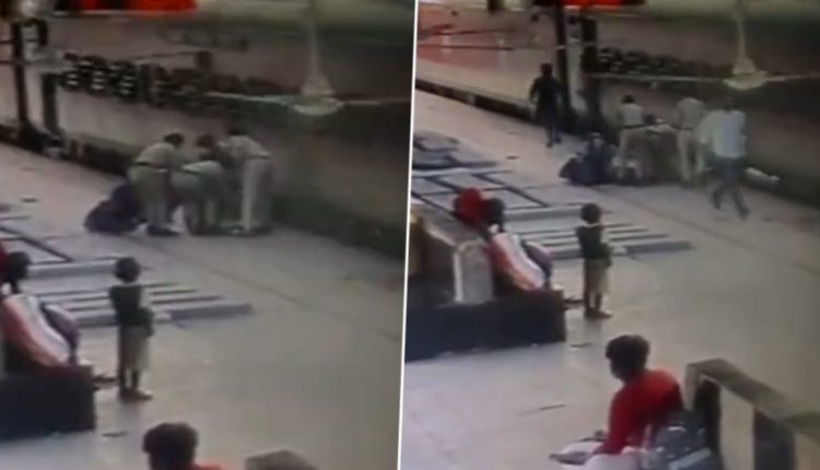 Video: Alert RPF Personnel at Pandit Deen Dayal Upadhyaya Junction Rescues Lady Passenger in Nick of Time As She Slips on Platform While Boarding Moving Train