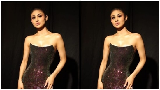 Assisted by makeup artist Albert Chettiar, Mouni decked up in nude eyeshadow, black winged eyeliner, black kohl, mascara-laden eyelashes, drawn eyebrows, contoured cheeks and a shade of nude lipstick.(Instagram/@imouniroy)