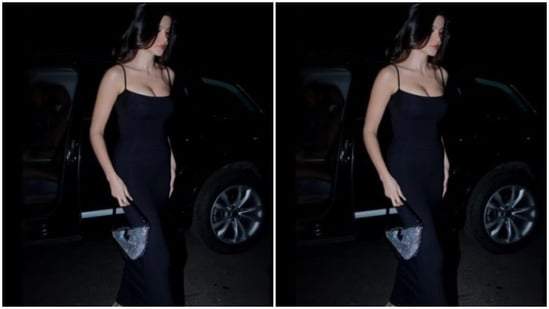 Shanaya, for the pictures, decked up in an all-black ensemble and made us drool like anything. (Instagram/@shanayakapoor02)