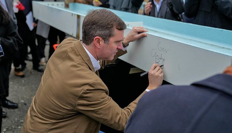 Autographed steel beam to top Ford battery plant