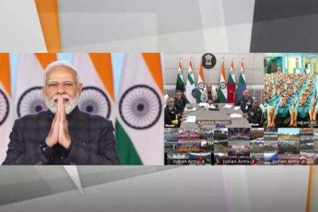 PM Modi interacts with Agniveers, defence minister Rajnath Singh attend event | India News