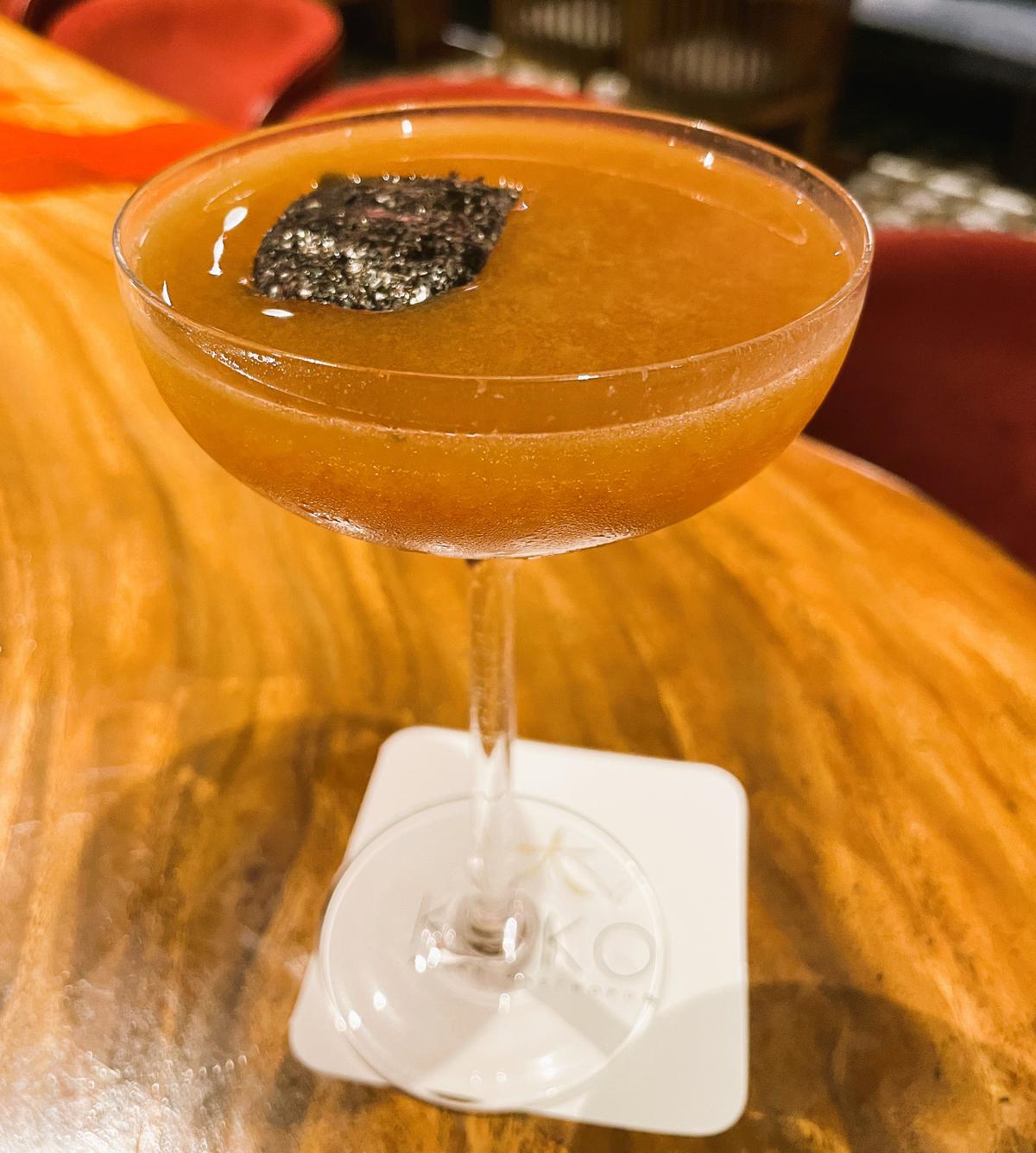 ‘Miso Caliente’, a nori and miso whiskey cocktail at Mumbai’s Pan Asian restobar Koko.  