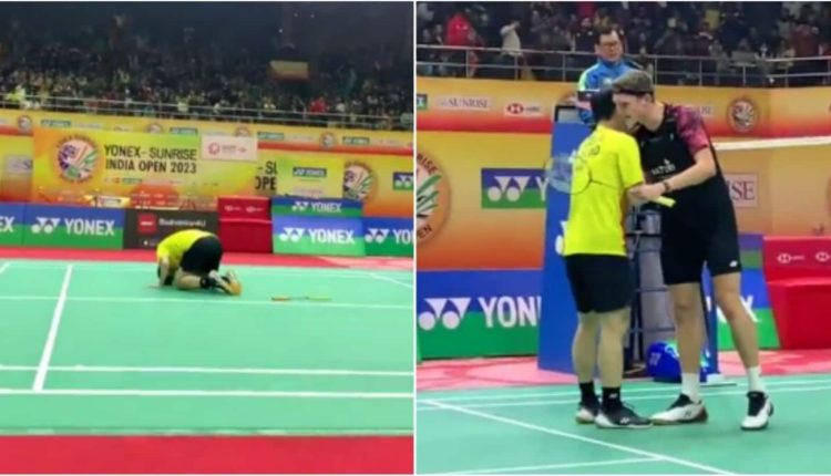 Watch: Vitidsarn falls on knees after upsetting Axelsen in India Open final