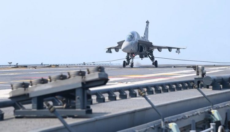 Indian Navy Pilots Carry Out Landing of Light Combat Aircraft Onboard INS Vikrant (See Pics)