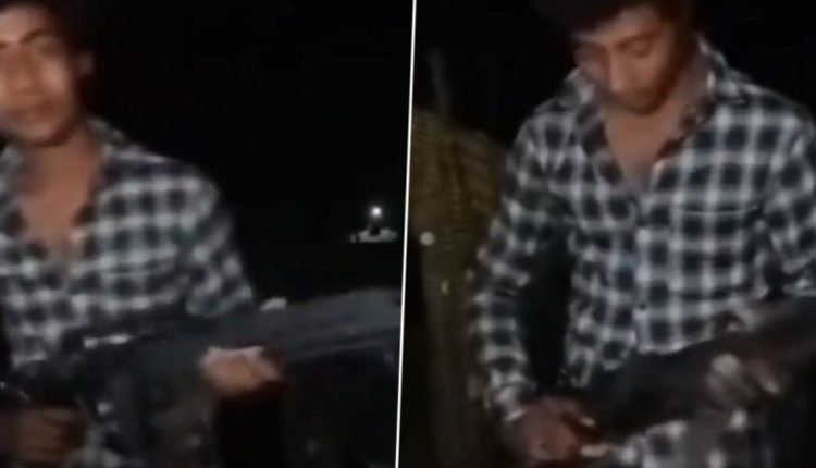 Uttar Pradesh: Man Fires Rifle While Making Reel in Pilibhit, Viral Video Surfaces