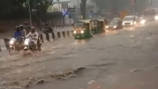 Visuals of the inundated streets were shared online.