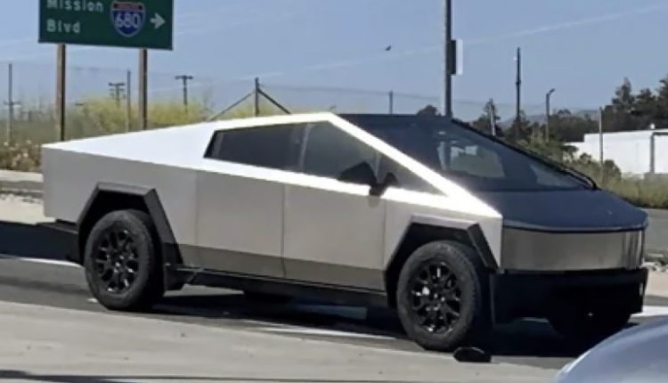 Tesla Cybertruck Spotted Testing Near Factory Flaunting Futuristic Styling (See Pics)