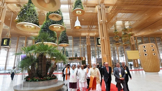 The recently-inaugurated Terminal 2 of Kempegowda International Airport in Bengaluru.(PTI)