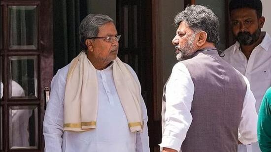 Karnataka chief minister Siddaramaiah and deputy chief minister DK Shivakumar. (File)