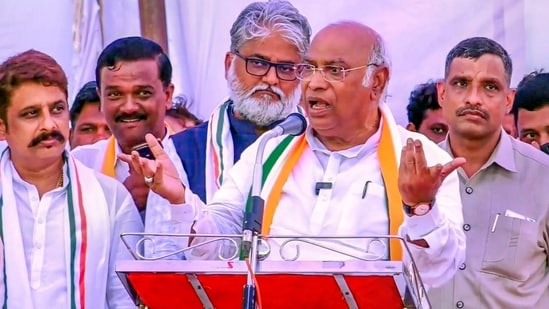 Congress president Mallikarjun Kharge(PTI)