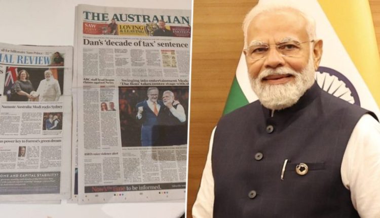 PM Modi on Front Pages of Australian Newspapers! View Photos of The Indian Prime Minister's Australia Visit Coverage