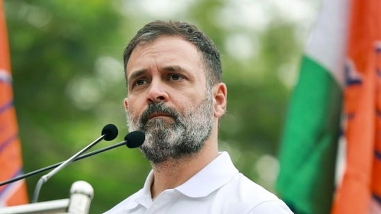 Congress leader Rahul Gandhi addresses during a corner meeting in Pulakeshinagar, Karnataka on Sunday. (Congress Twitter)