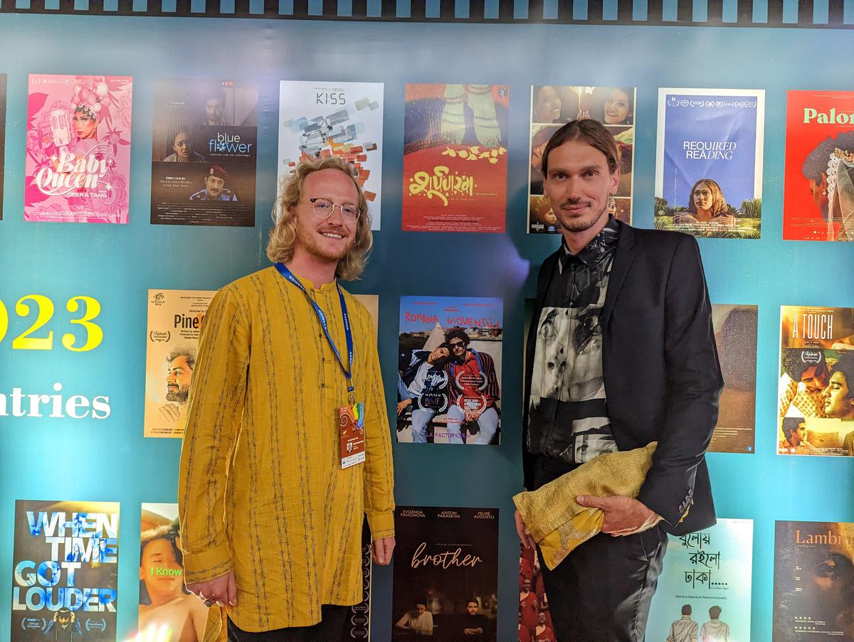 (From left) Italian film director Federico Cianferoni and producer Claudio Filippo Fagugli were at the Liberty Cinema for the screening their film ‘Roman Youth!’