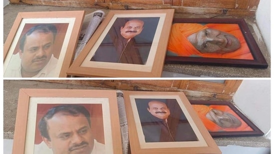 The Karnataka BJP also demanded that CM Siddaramaiah ask for forgiveness from the people of the state and hang up the portrait of the Lingayat seer with all respect due to him.(@BJP4Karnataka/Twitter)