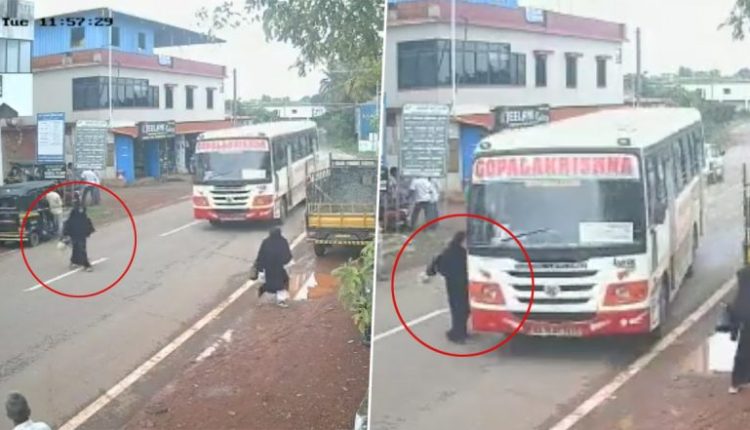 Karnataka: Bus Driver’s Quick Thinking Saves Woman Pedestrian’s Life in Mengaluru (Watch Video)