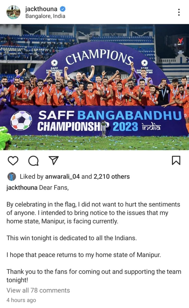 A screenshot of Jeakson Singh's post on Instagram