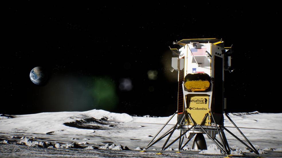 Illustration of Intuitive Machines' Nova-C lunar lander. Credits: Intuitive Machines