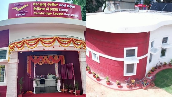 India's first 3D-printed post office inaugurated in Bengaluru on Friday.(ANI)
