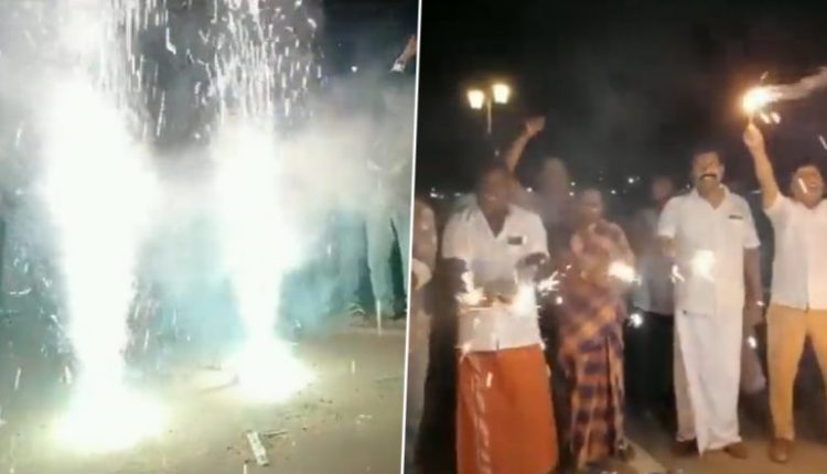 BJP-AIADMK Alliance Ends: BJP Workers Burst Firecrackers in Madurai After AIADMK Snaps Ties With NDA (Watch Video)