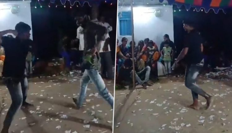 Youth Dies of Heart Attack While Dancing During Ganeshotsav Celebration in Andhra Pradesh, Sudden Death Caught on Camera (Watch Video)
