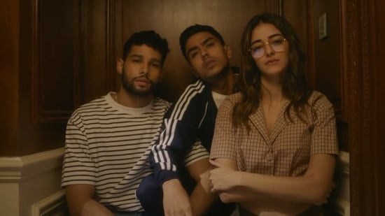 Ananya Panday with Siddhant Chaturvedi and Adarsh Gourav in Kho Gaye Hum Kahan