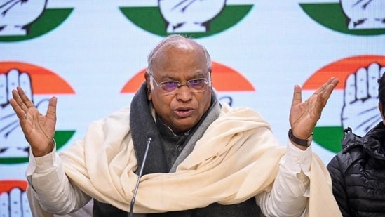 Congress chief Mallikarjun Kharge (HT file)