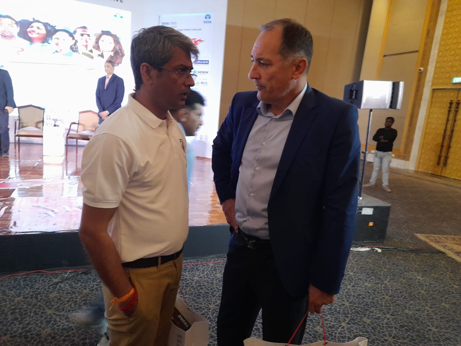 AIFF president Kalyan Chaubey with India coach Igor Stimac(Dhiman Sarkar) AIFF president Kalyan Chaubey with India coach Igor Stimac(Dhiman Sarkar)