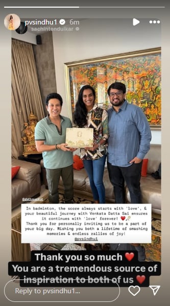 PV Sindhu and Venkata with Sachin
