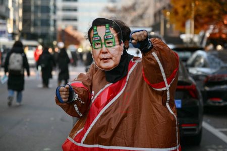 K-pop, carols and guillotines at South Korea impeachment protests