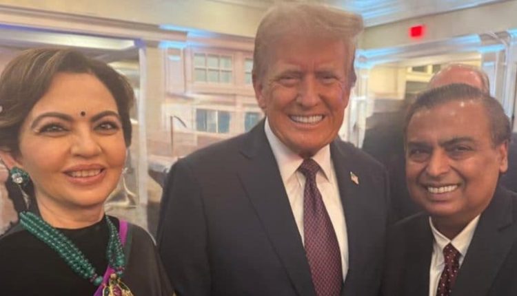 US President-Elect Donald Trump Meets Mukesh and Nita Ambani Ahead of His Swearing-In Ceremony (See Pic)