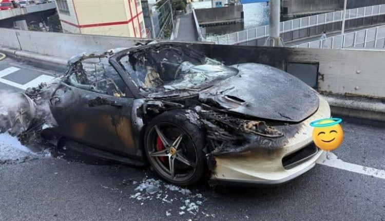 Dream Turns to Ashes: Japanese Man’s Decade of Savings Vanishes As New Ferrari Burns Hour After Delivery in Tokyo (See Pics)