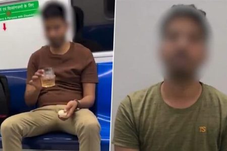 Eggs and ‘Alcohol’ for Breakfast in Delhi Metro as Part of Viral Video Gets Young Man Arrested by Delhi Police (Watch)