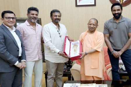 ‘Kannappa’: Prabhu Deva, Vishnu Manchu Meet UP CM Yogi Adityanath to Promote upcoming film Kannappa (See Pics and Video)