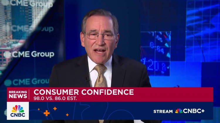 Consumer confidence comes in strong at 98 vs 86 estimated